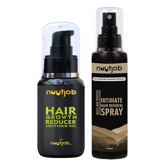 Hair Removal Starter Kit | Hair Removal spray + Soothing Hair Reducing gel | 160 ml combo pack of 2
