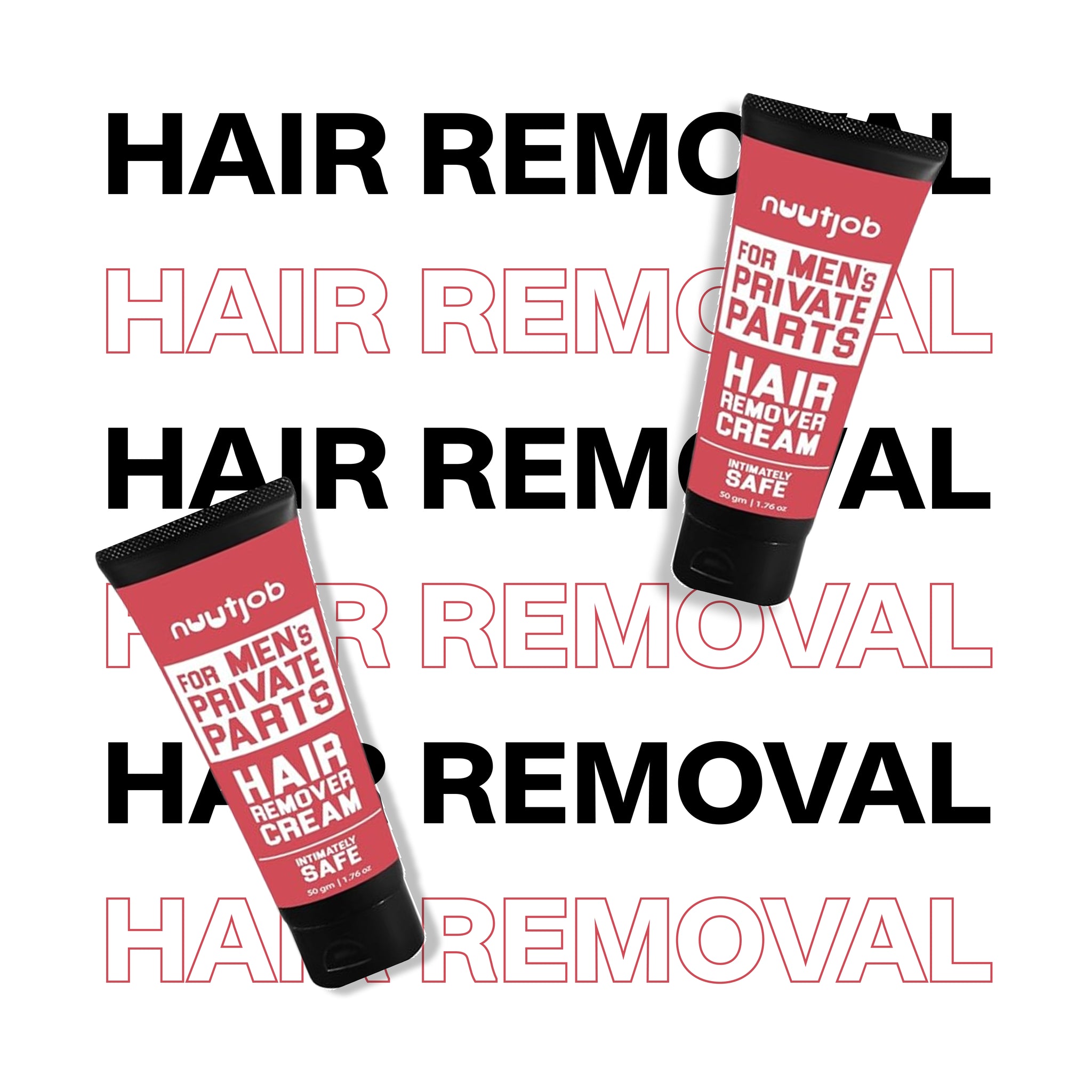 Nuutjob Intimate Hair Removal Cream for Men – Painless Hair Removal for Groin, Butt, and Shaft | Gentle & Fast-Acting Cream for Sensitive Skin - 50 gm