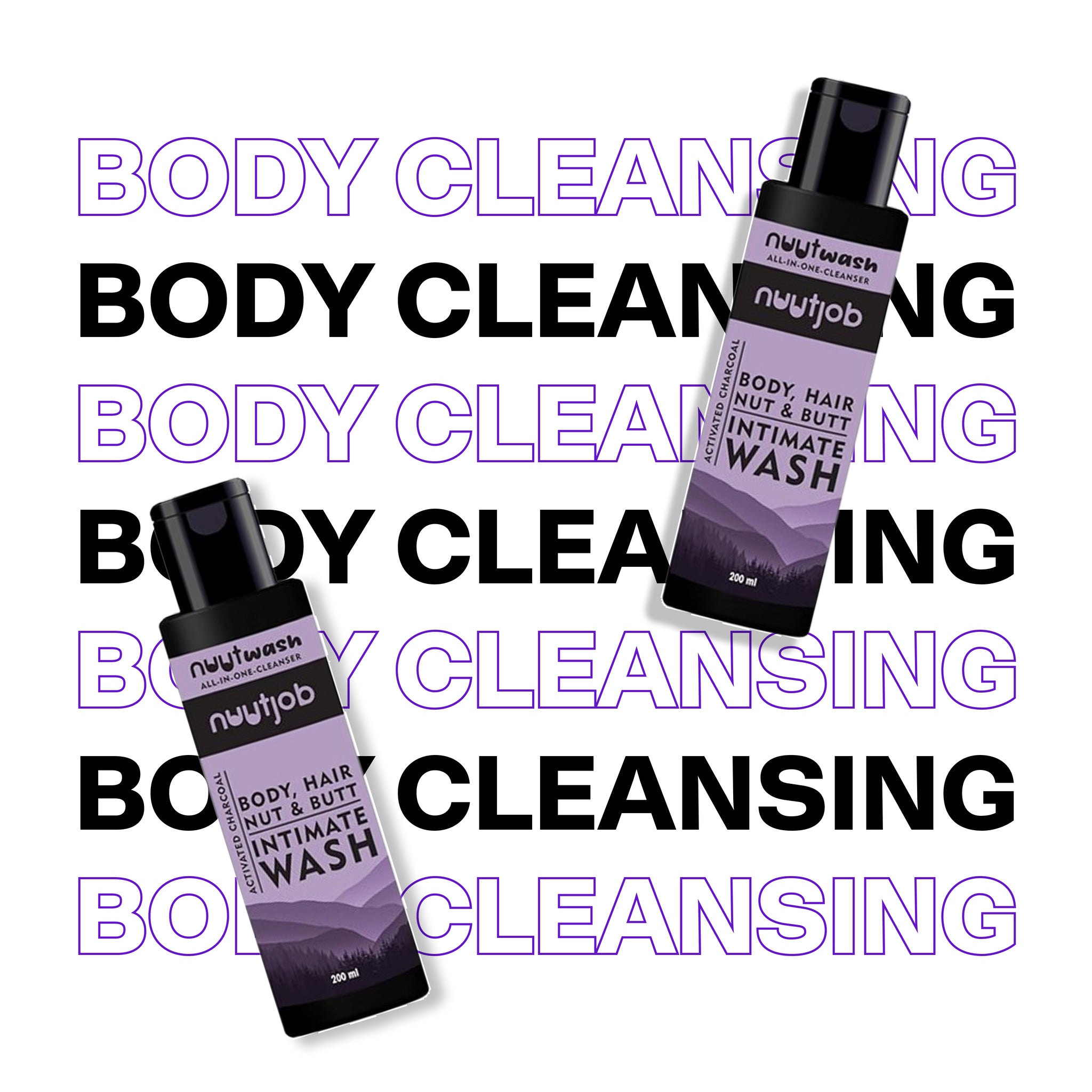 Nuutwash Intimate Nut, Butt, Body And Hair Wash Four-In-One Cleanser 200ml