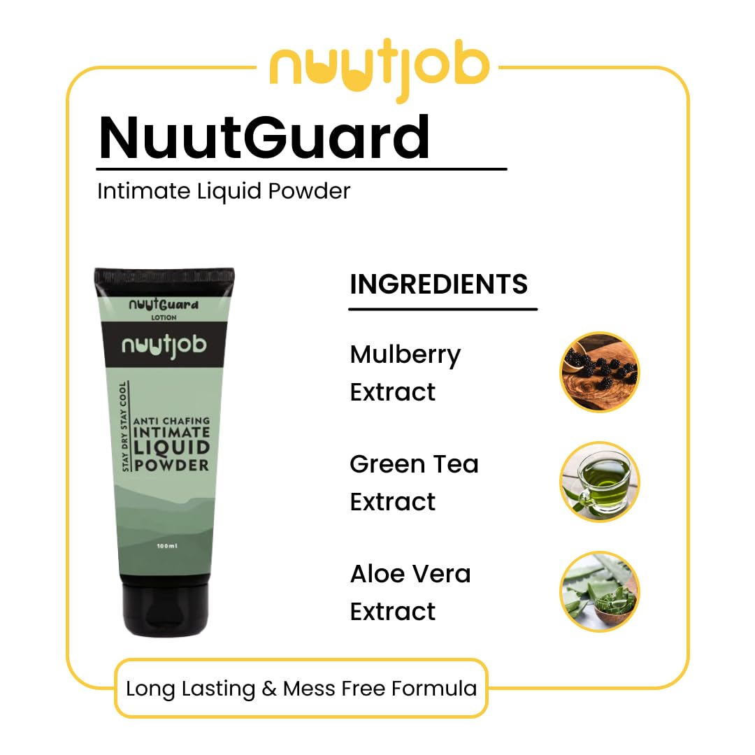 Nuutjob Hair Removal Foam Spray & Nuutguard Liquid Powder Combo - Quick & Painless Hair Removal | Dermatologist Approved | Liquid Powder Controls Sweat, Odour and Itch | For All Skin Types - Unisex Adult | 200 gm + 100 ml