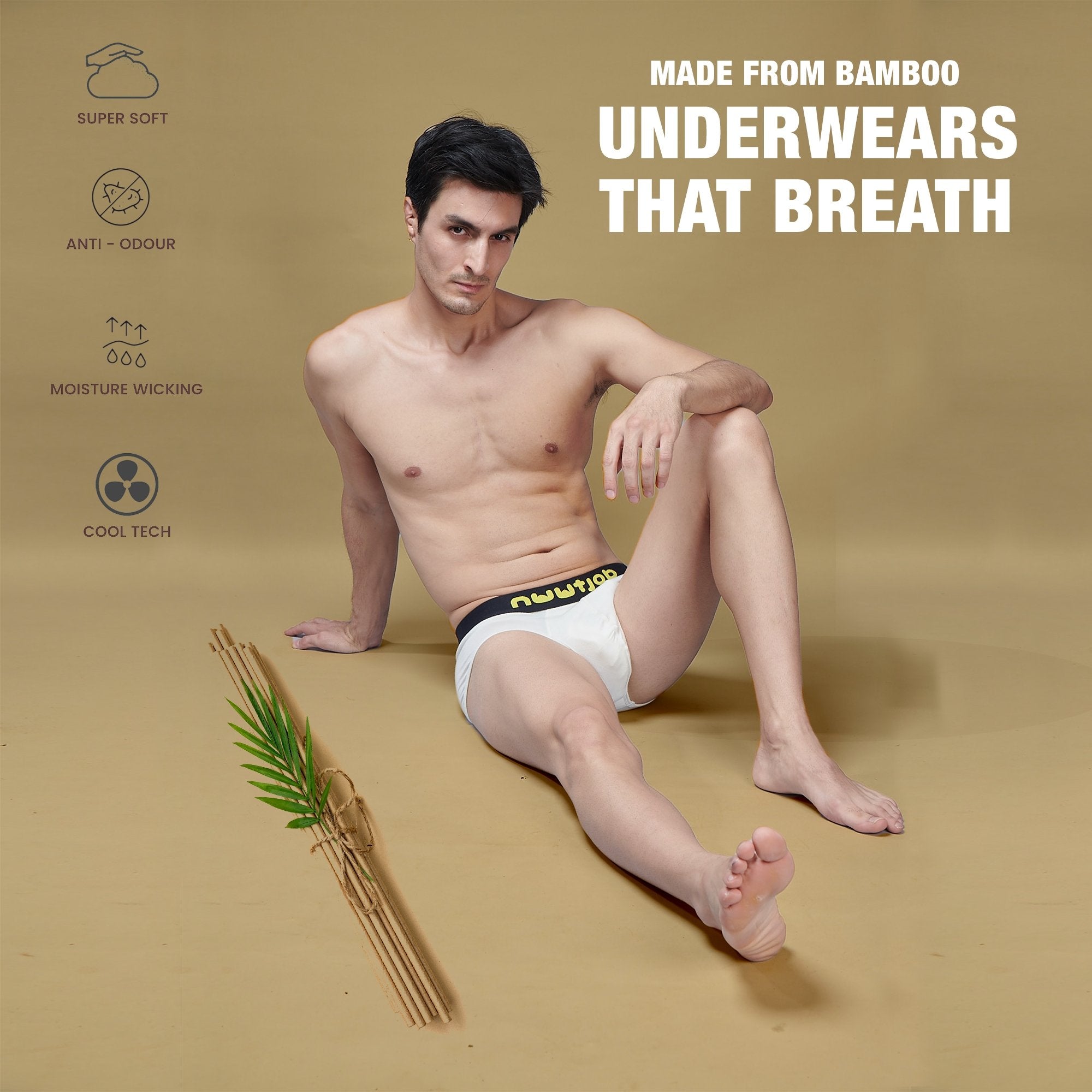 Nuutcase - Greige Natural Bamboo Underwear For Men