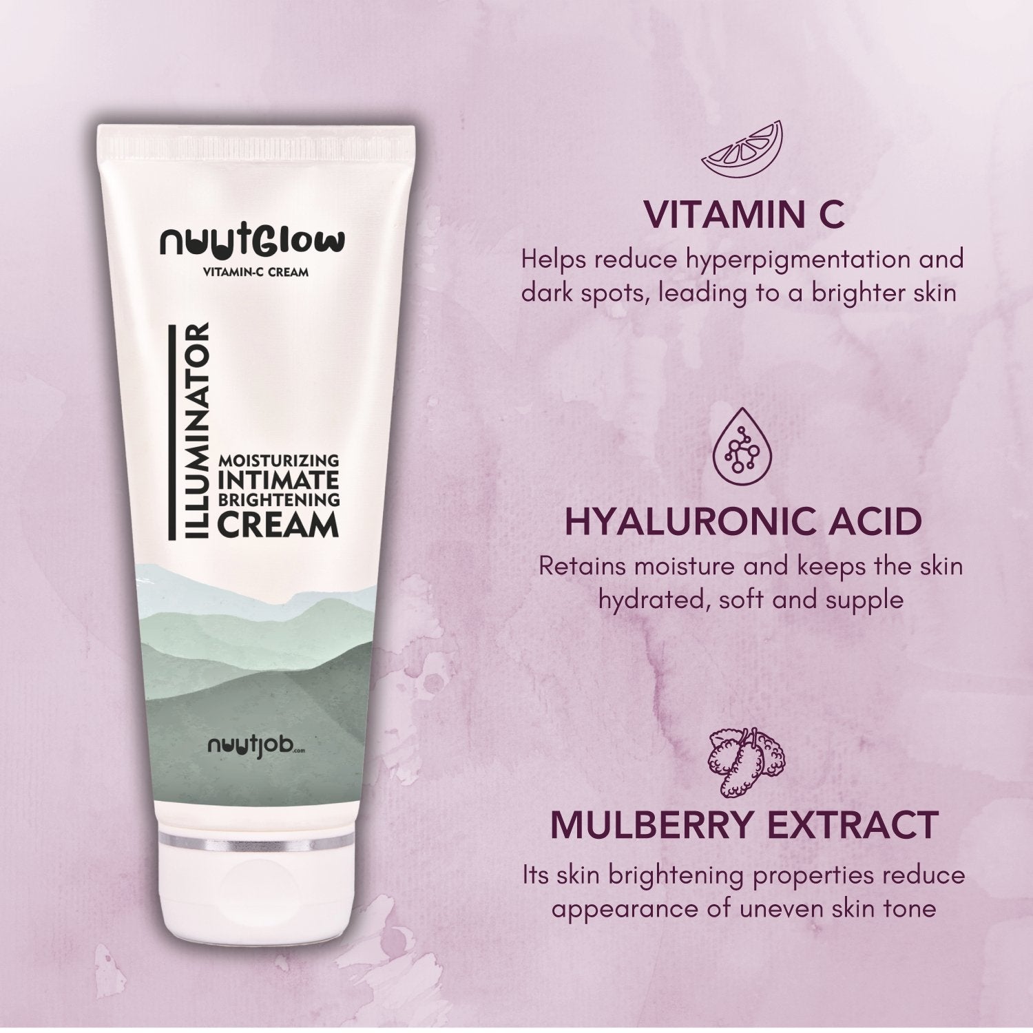 NuutGlow Vitamin C Brightening Cream | 100 ml + Nuutjob Hair Removal Spray 100ml COMBO - Nuutjob