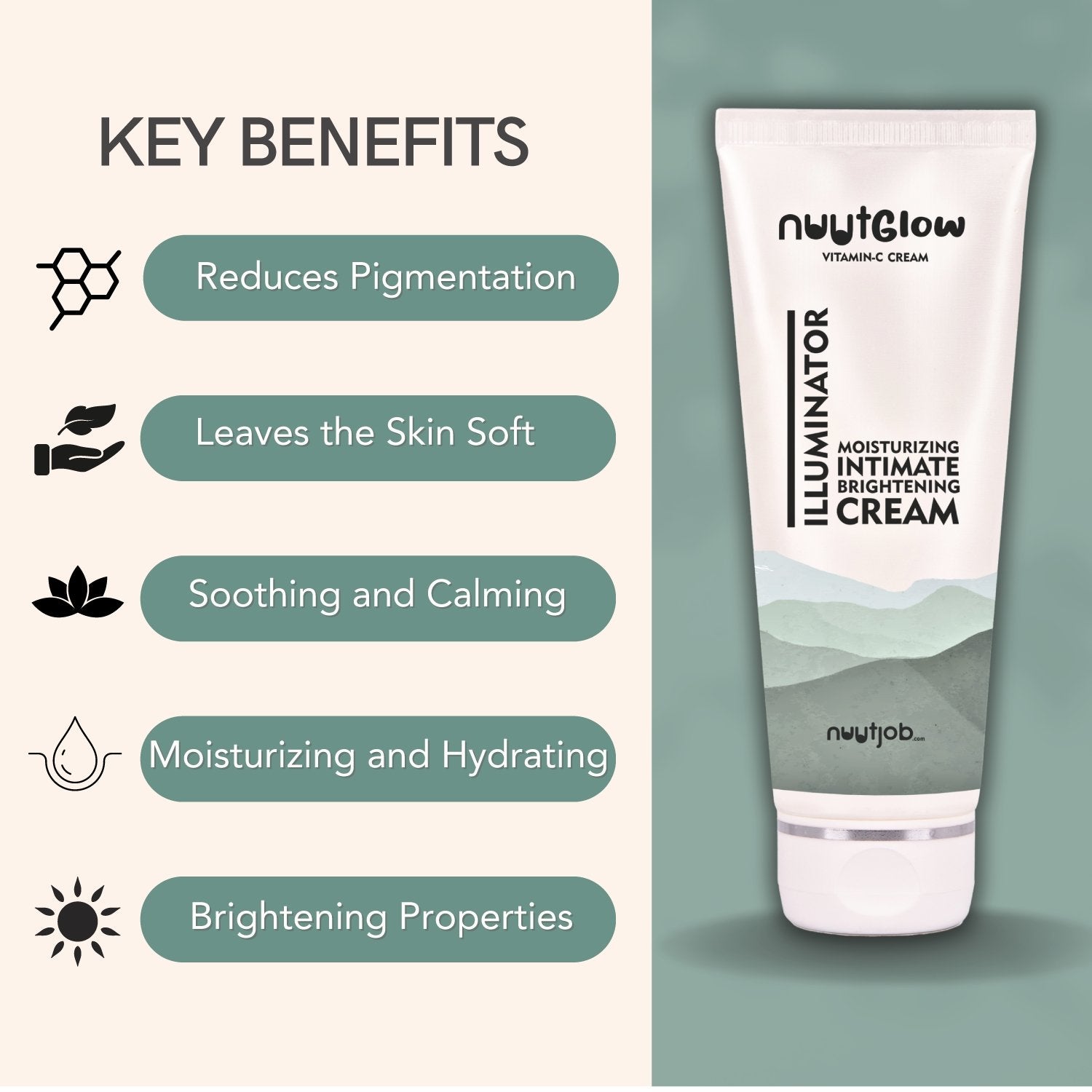 NuutGlow | Vitamin C Infused Intimate Moisturizing and Brightening Cream | 100 ml - Nuutjob